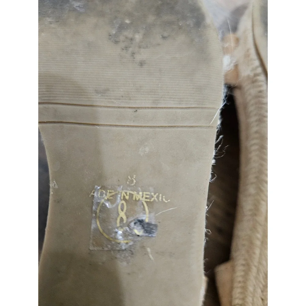 Steve Madden Womens Tan Suede Espadrille Wedge Sandals Ankle Strap Size 8